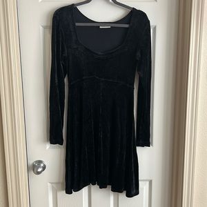 Vintage Black Velvet Mini Dress